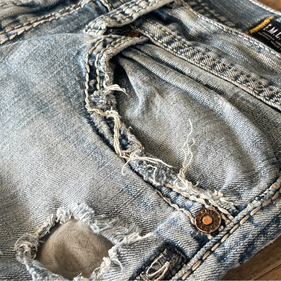 Silver Zac Distress Straight Cut Low Waist Jeans Size 34 - Picture 15 of 16